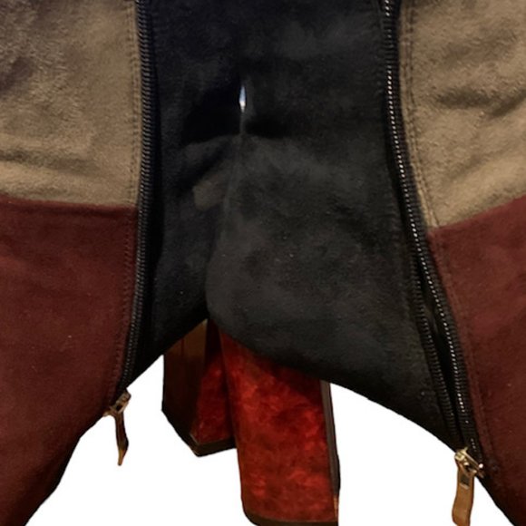 Women's Shirleen-W Wide Width Colorblock Ankle Boots, Wine Com, US 8W - Picture 3 of 5